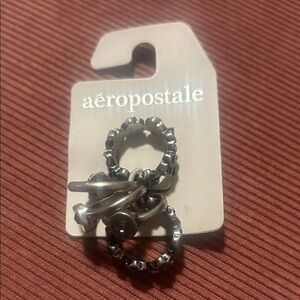 NWT Aéropostale Brushed/Antiqued Silver 5 Ring Set